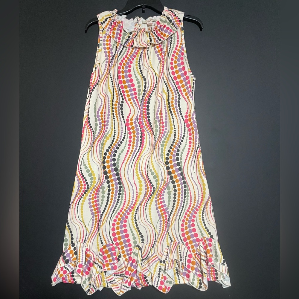 Vibrant Wave Pattern Mini Dress